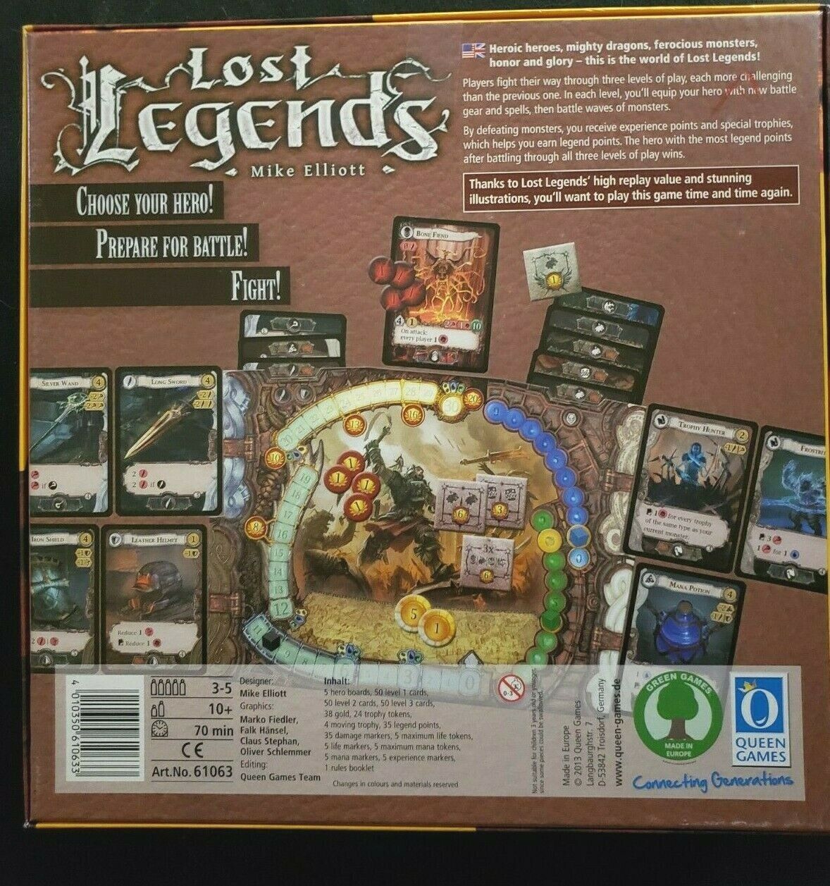 Lost Legends (Board Game, 2013) Queen Games Mike Elliott 3-5 Players COMPLETE