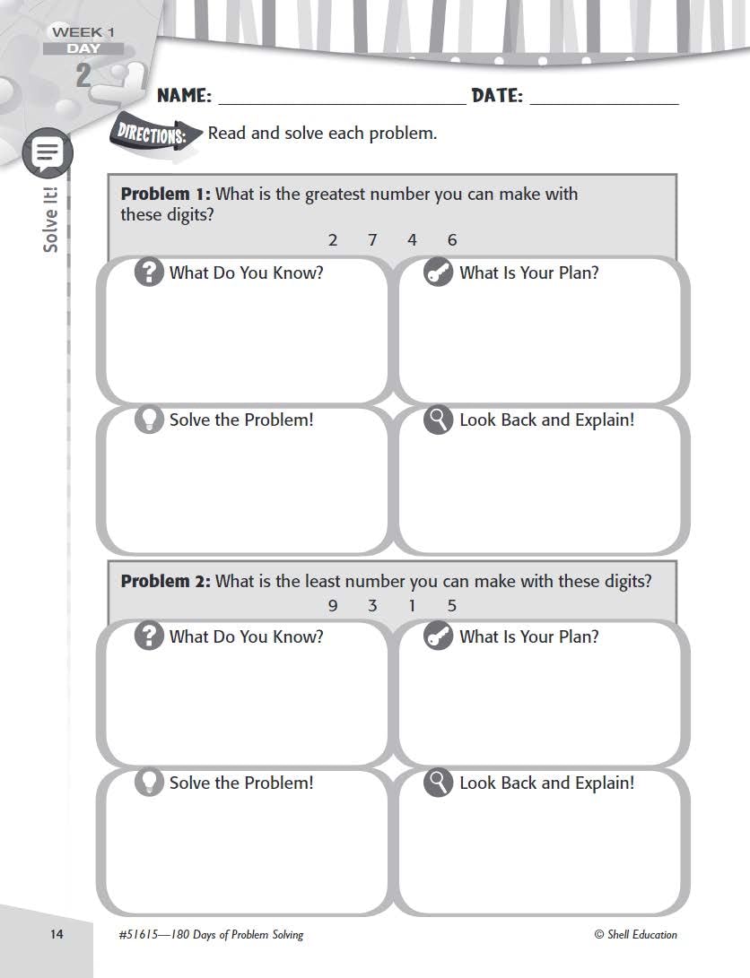 180 Days of Problem Solving for Third Grade – Build Math Fluency with this 3rd Grade Math Workbook (180 Days of Practice)