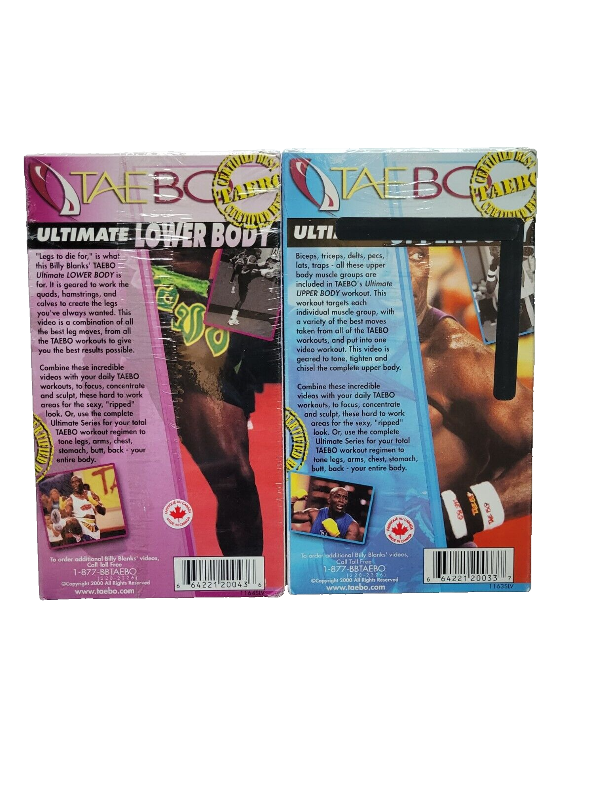 Taebo 2 VHS Lot ; Ultimate Lower and Ultimate Upper Body ; Billy Blanks ; New