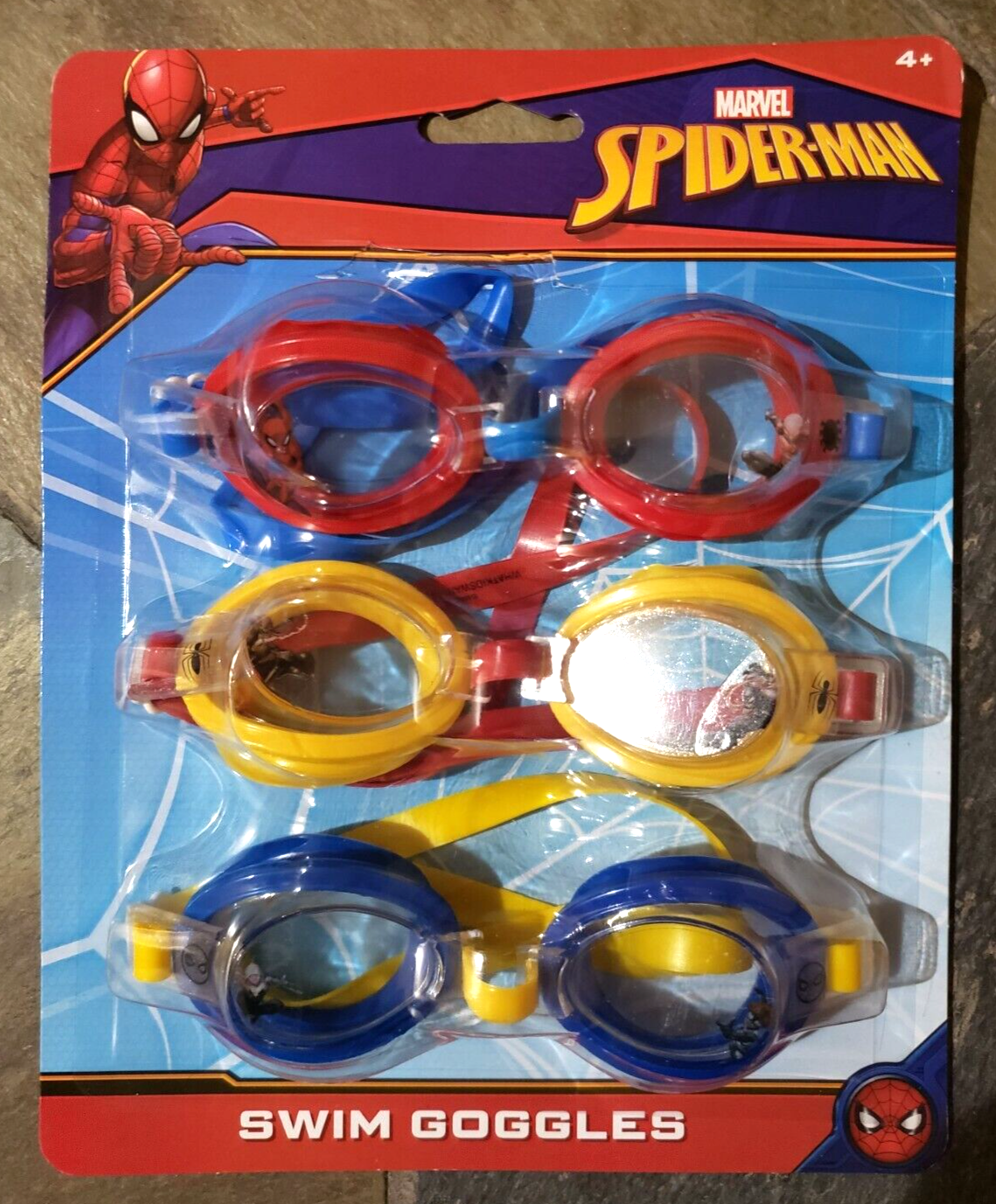 SPIDER-MAN 3-Pack Kid's Swim Goggles (4+) (NEW)