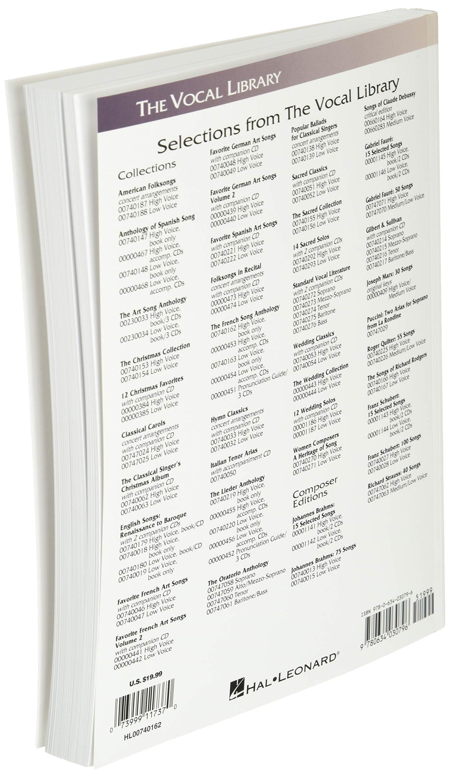 French Song Anthology: The Vocal Library, High Voice