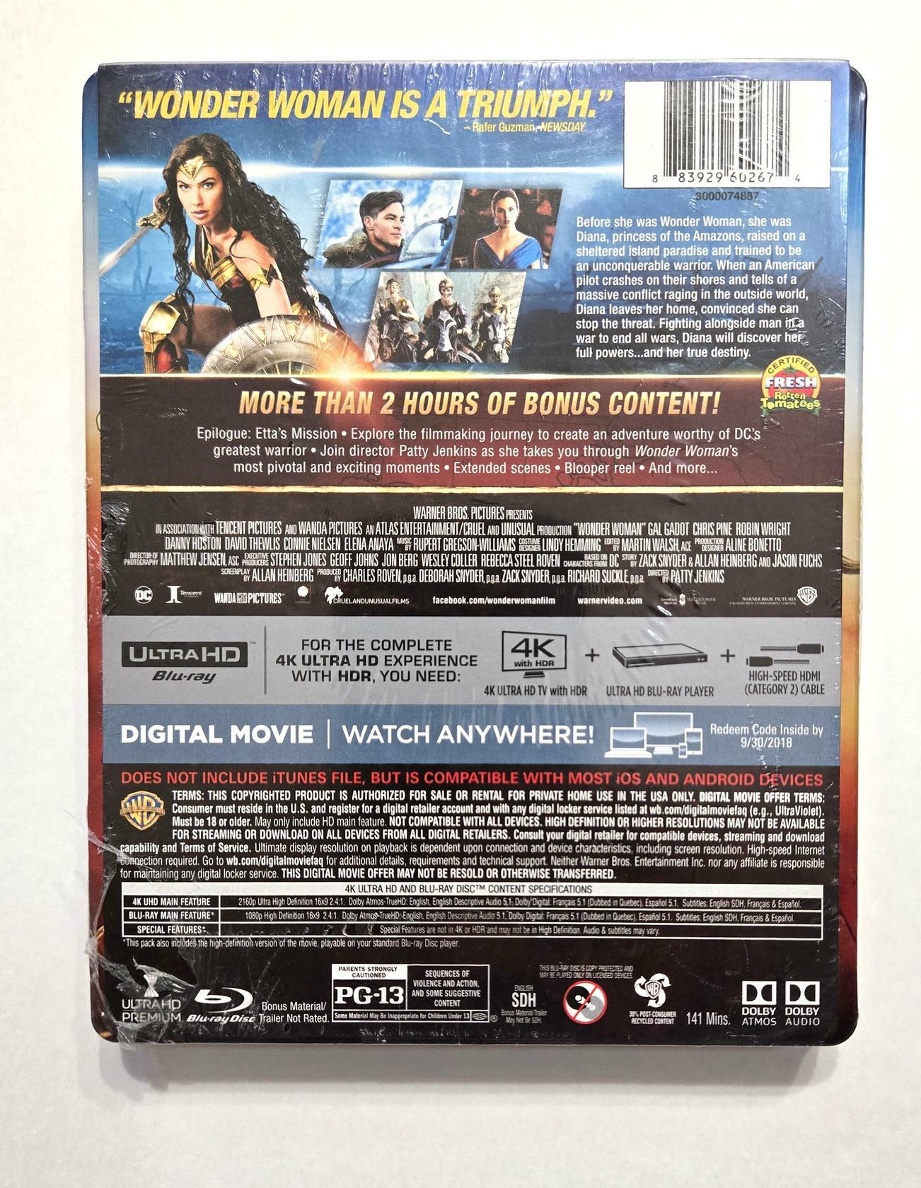 Wonder Woman (Rare Best Buy Illustrated Steelbook (4K Ultra HD + Blu-ray + Digital)