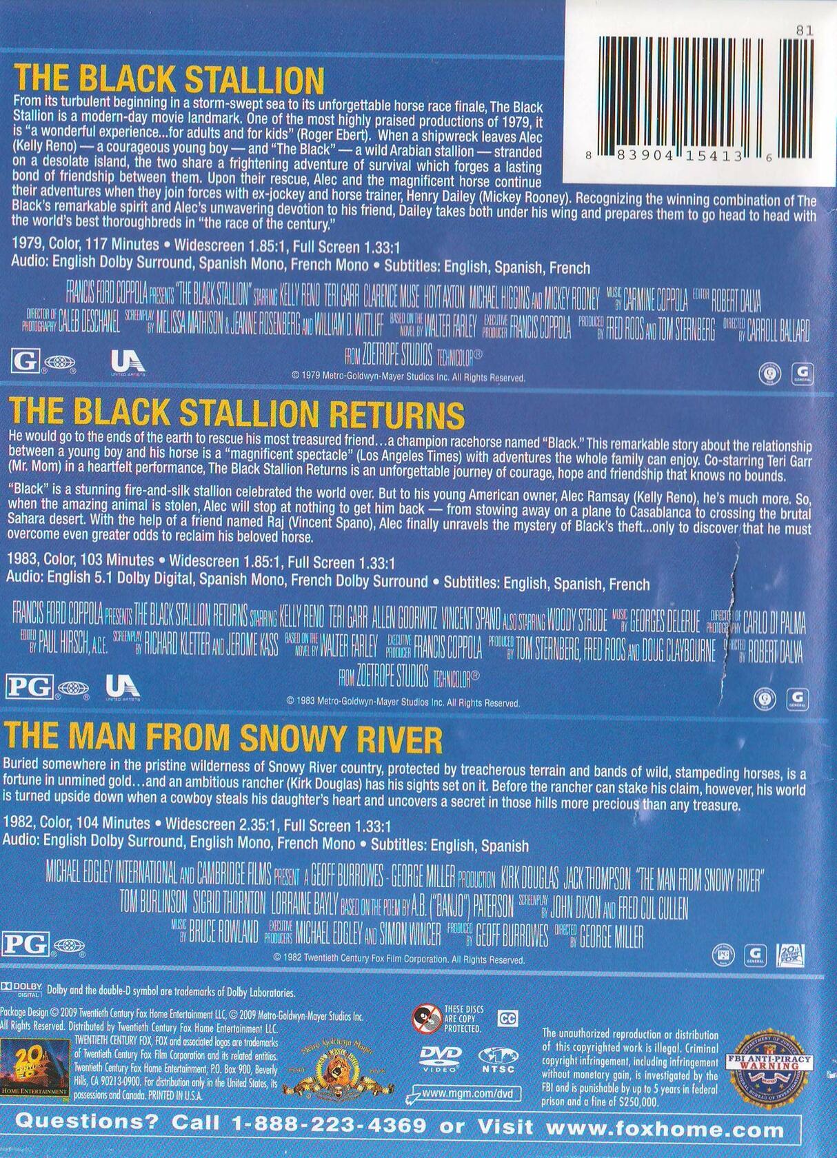 The Definitive Stallion Collection: The Black Stallion, Black Stallion Returns, Man from Snowy River