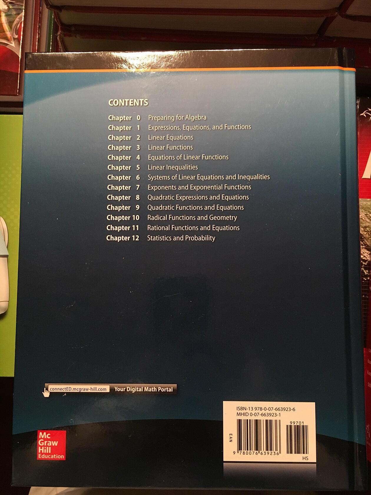 Algebra 1, Common Core Edition, McGraw Hill
