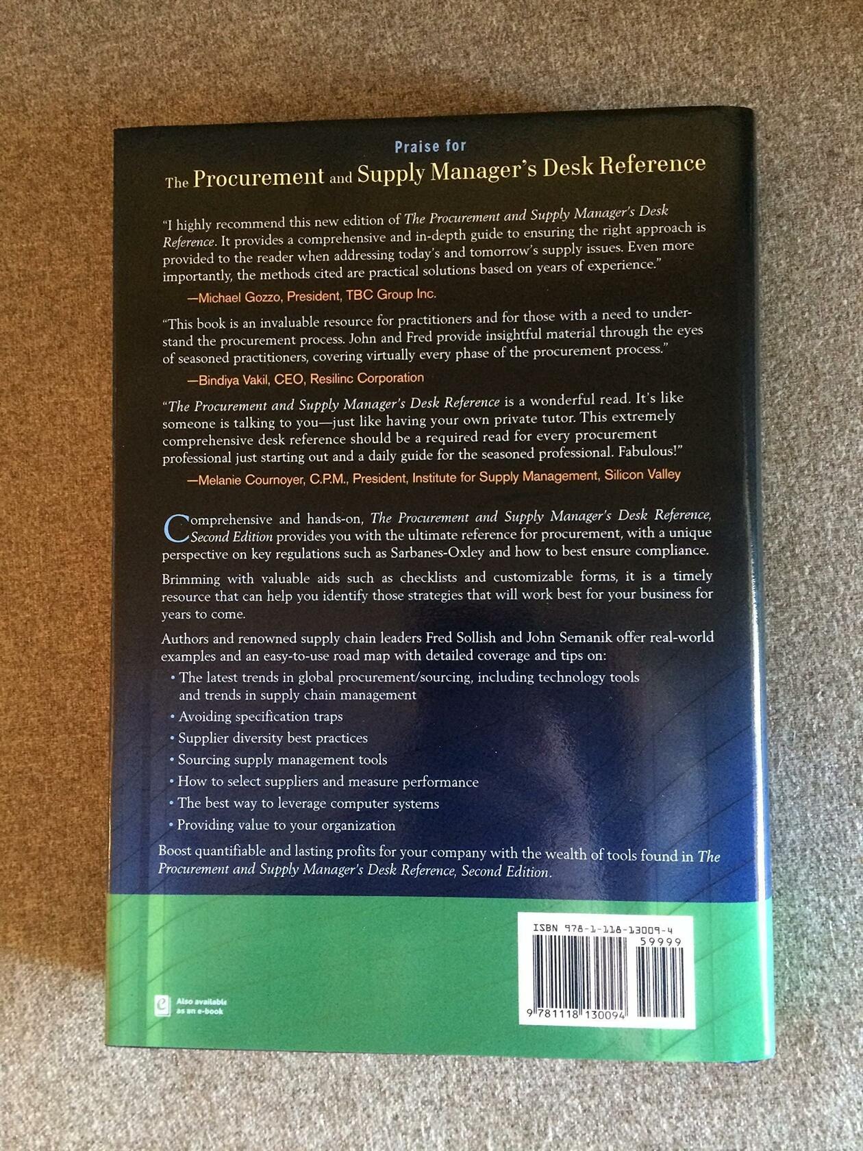 The Procurement and Supply Manager's Desk Reference
