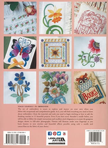 Leisure Arts Teach Yourself To Embroider Embroidery Book