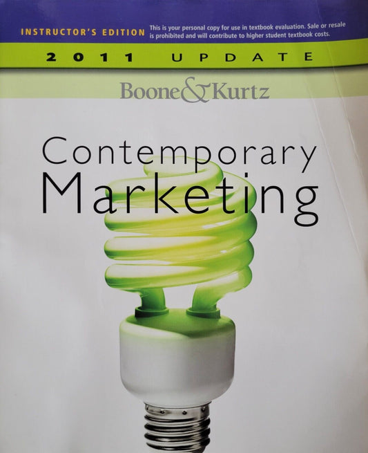 Contemporary Marketing 2011 by Kurtz and Boone *Instructor's Edition*