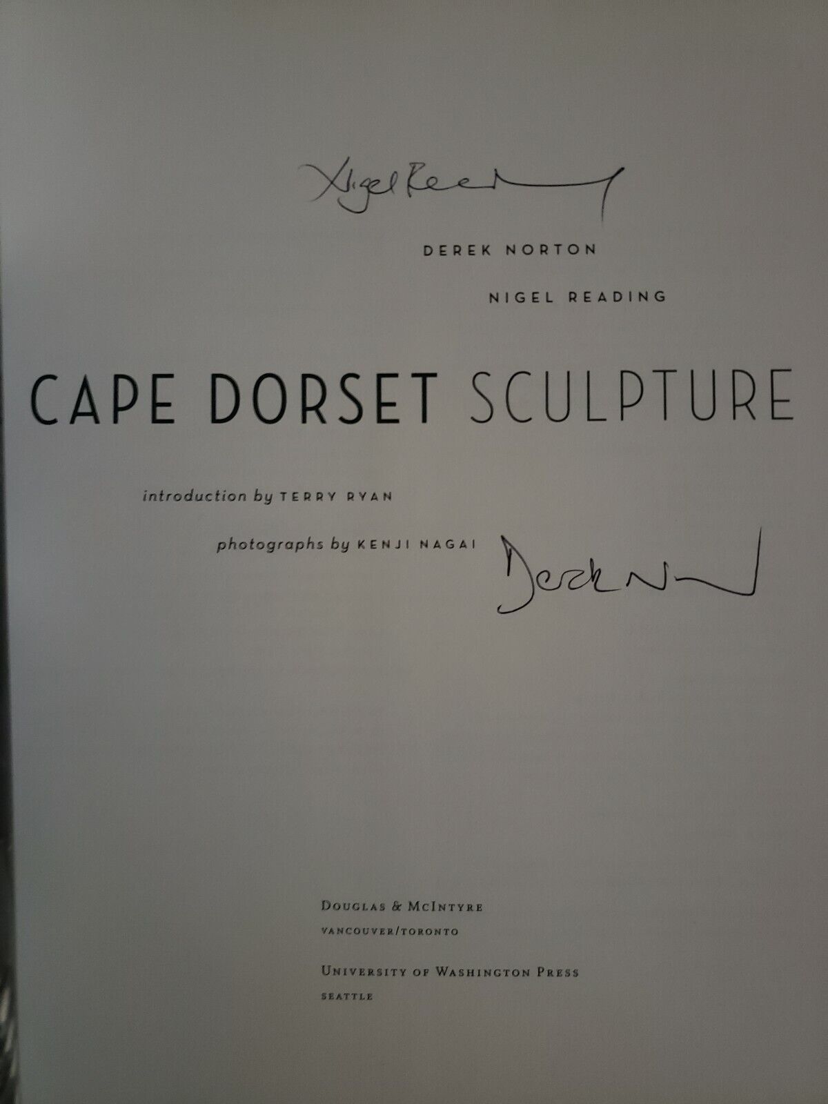 CAPE DORSET SCULPTURE * AUTOGRAPHED BY BOTH NORTON AND READING!