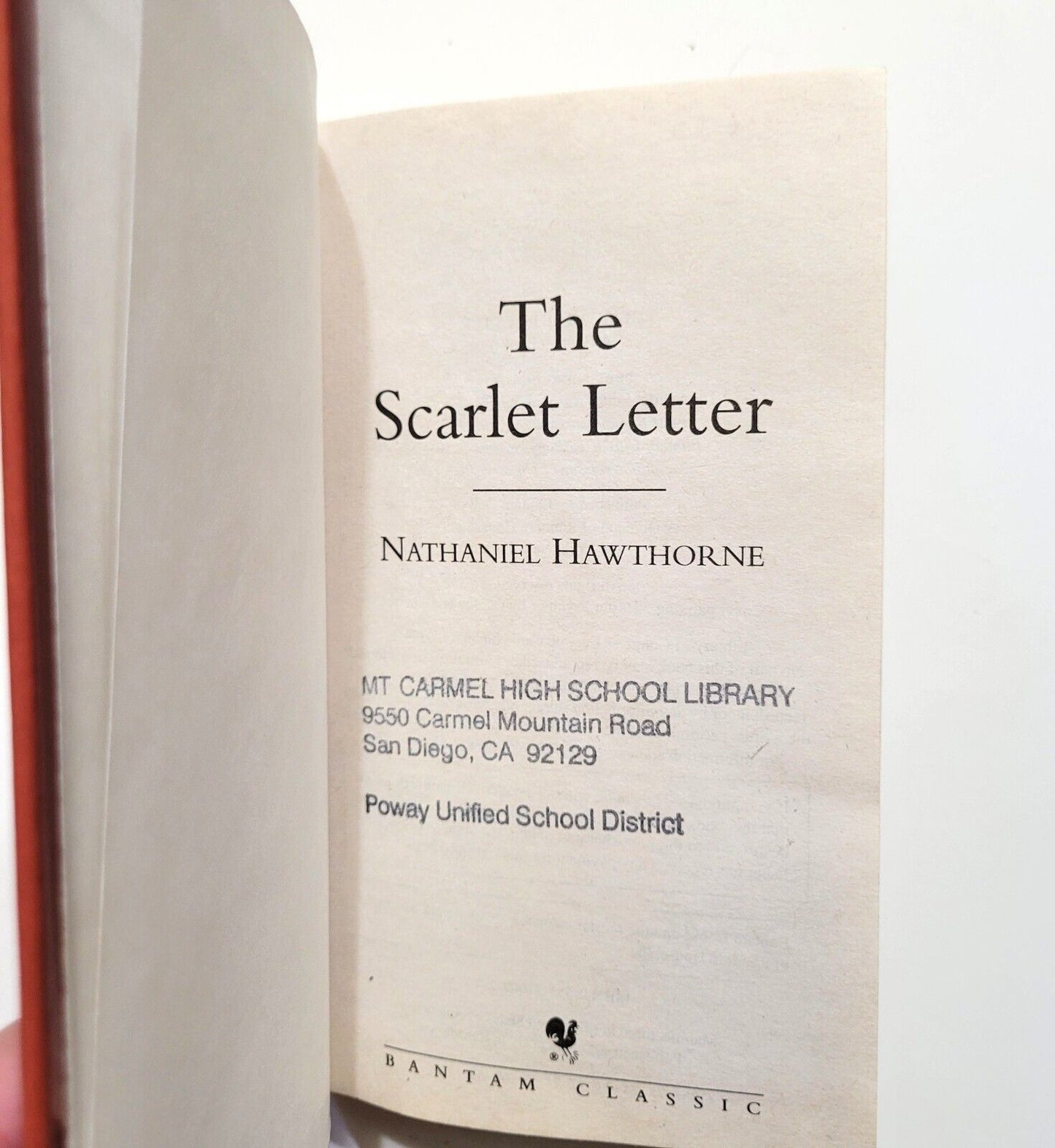 The Scarlet Letter by Nathaniel Hawthorne ; Bantam Classics ; Hardcover