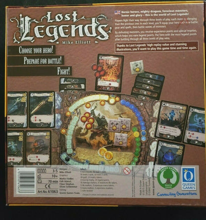 Lost Legends (Board Game, 2013) Queen Games Mike Elliott 3-5 Players COMPLETE