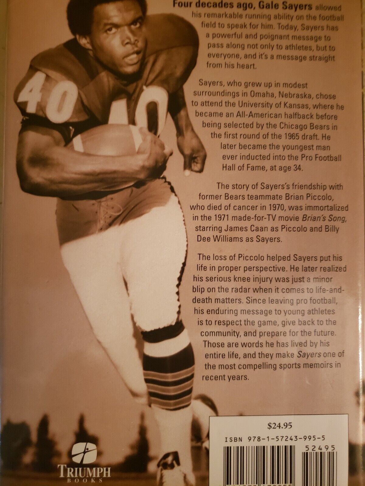 Sayers : My Life and Times Gale Sayers Autobiography **