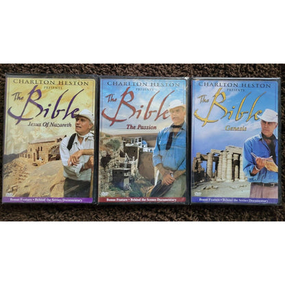 Charlton Heston Presents the Bible ; Book, 3 DVDs 3 CDs 10 Commandments bookmark