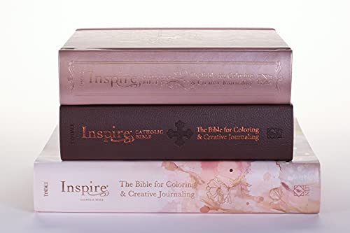 Tyndale NLT Inspire Catholic Bible (Hardcover, Rose Gold): Catholic Coloring Bible–Over 450 Illustrations to Color and Creative Journaling Bible Space, Religious Gifts That Inspire Connection with God