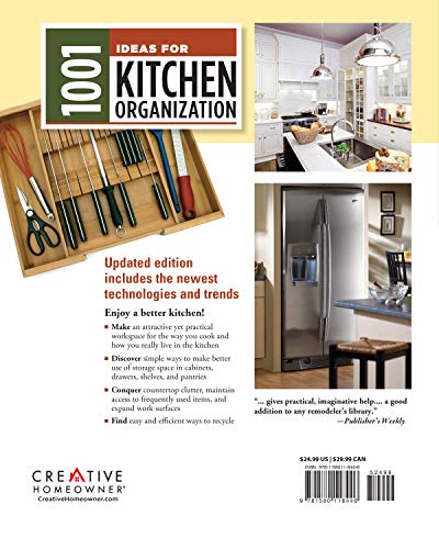 1001 Ideas for Kitchen Organization, New Edition: The Ultimate Sourcebook for Storage Ideas and Materials (Creative Homeowner) How to Declutter & Find a Place for Everything from Glassware to Gadgets