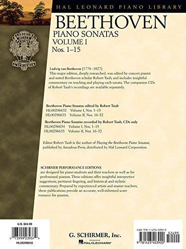 Beethoven - Piano Sonatas, Volume I - Book Only: Nos. 1-15 (Hal Leonard Piano Library)