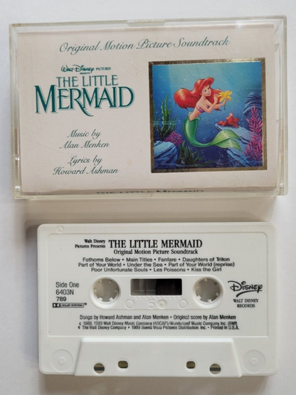 Vintage Walt Disney's The Little Mermaid Soundtrack Cassette 1989 Tested