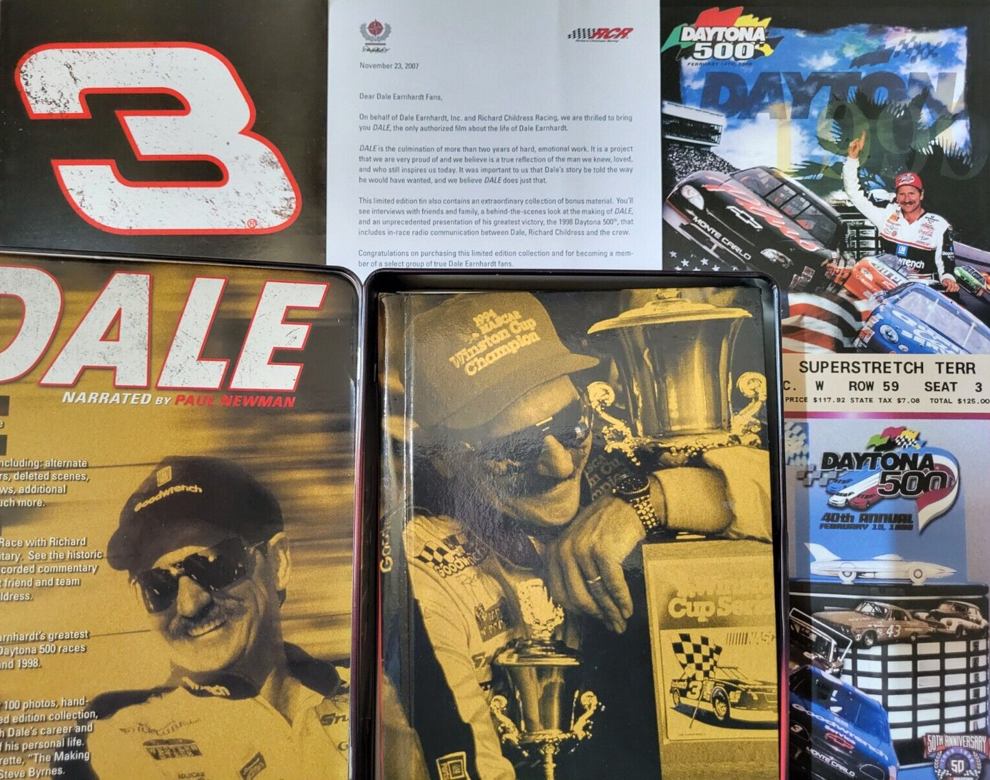 DALE Earnhardt 6 DVD Set In Collector Tin Narrated By Paul Newman
