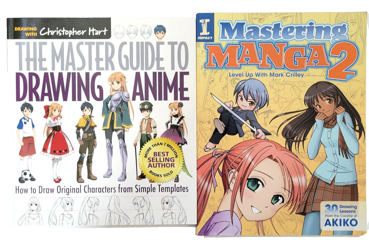 2 Book Anime Lot :  Master Guide to Drawing Anime and Mastering Manga 2