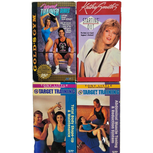 4 VHS Fitness Lot : Kathy Smith Tony Little Gold's Gym