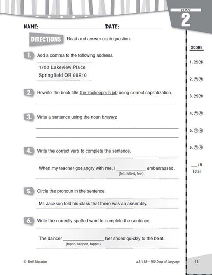 180 Days: Reading, Vocabulary/Language for 3rd Grade Practice Workbook for Classroom and Home, Cool and Fun Practice Created by Teachers