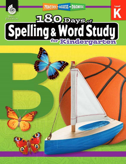 180 Days: Reading, Vocabulary/Language for Kindergarten Practice Workbook for Classroom and Home, Cool and Fun Practice Created by Teachers