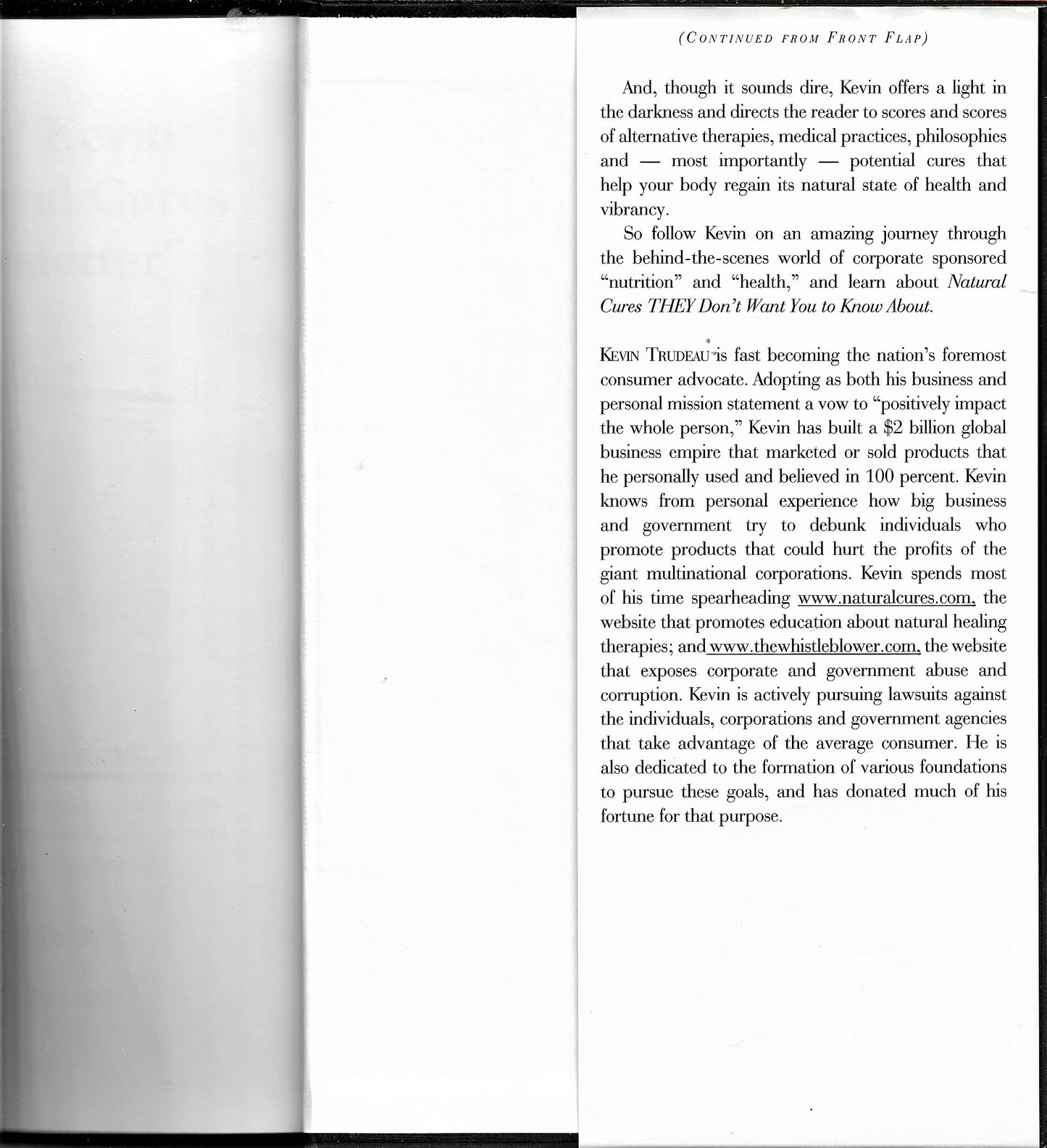 Natural Cures "They" Don't Want You To Know About [Hardcover] Trudeau, Kevin