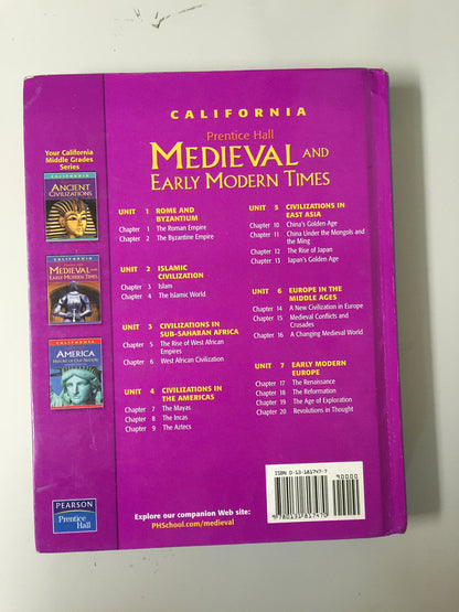 Medievel And Early Modern Times - California Edition Hart, Diane