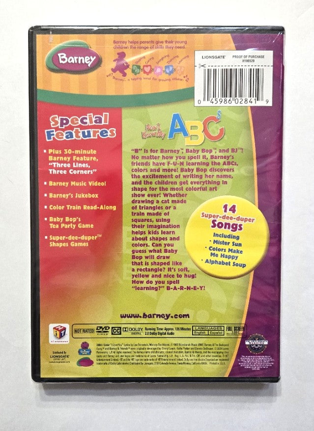 Barney Now I Know My ABCs (DVD) *New/Sealed*