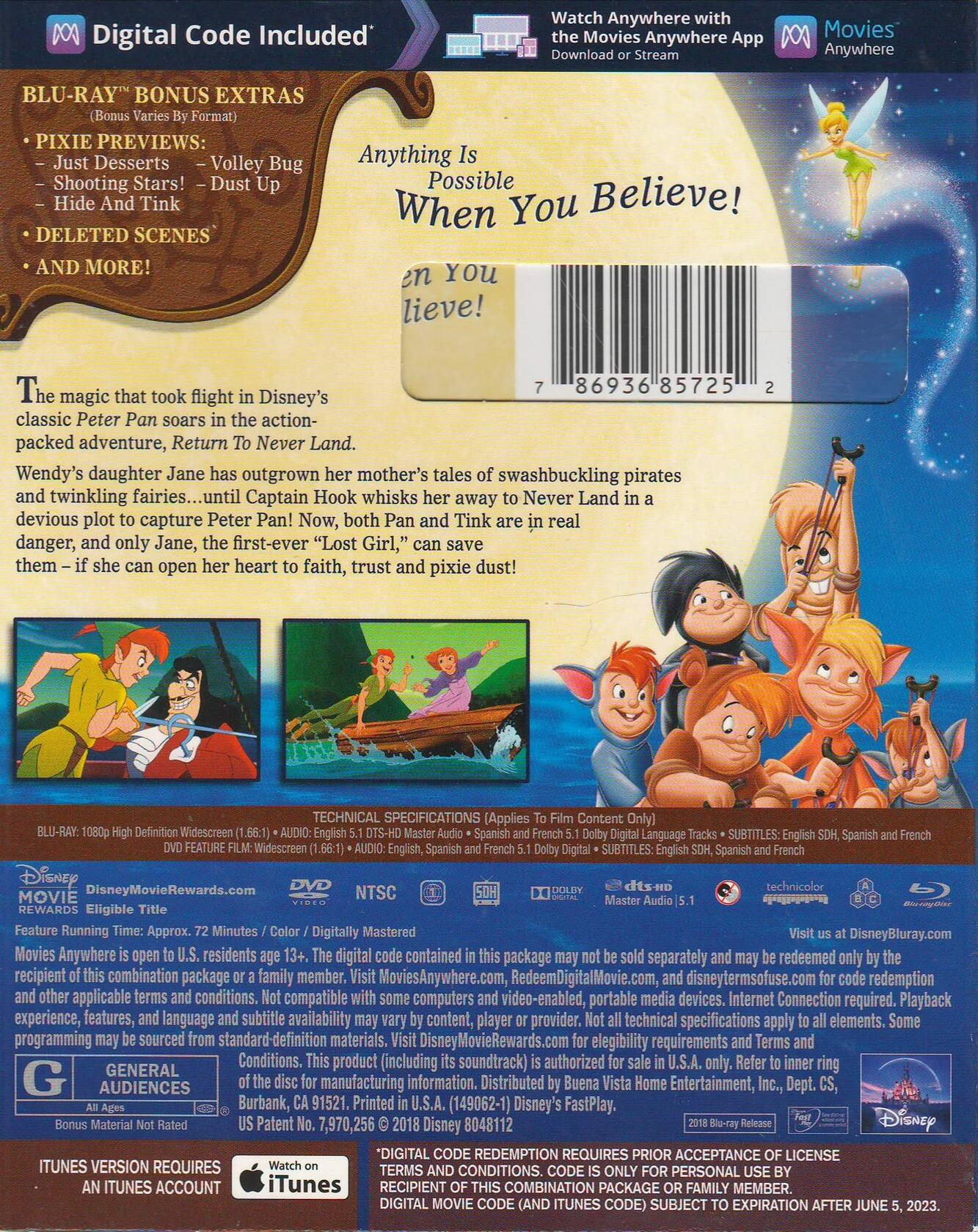 Peter Pan: Return to Neverland [Blu-ray + DVD + Digital Copy]