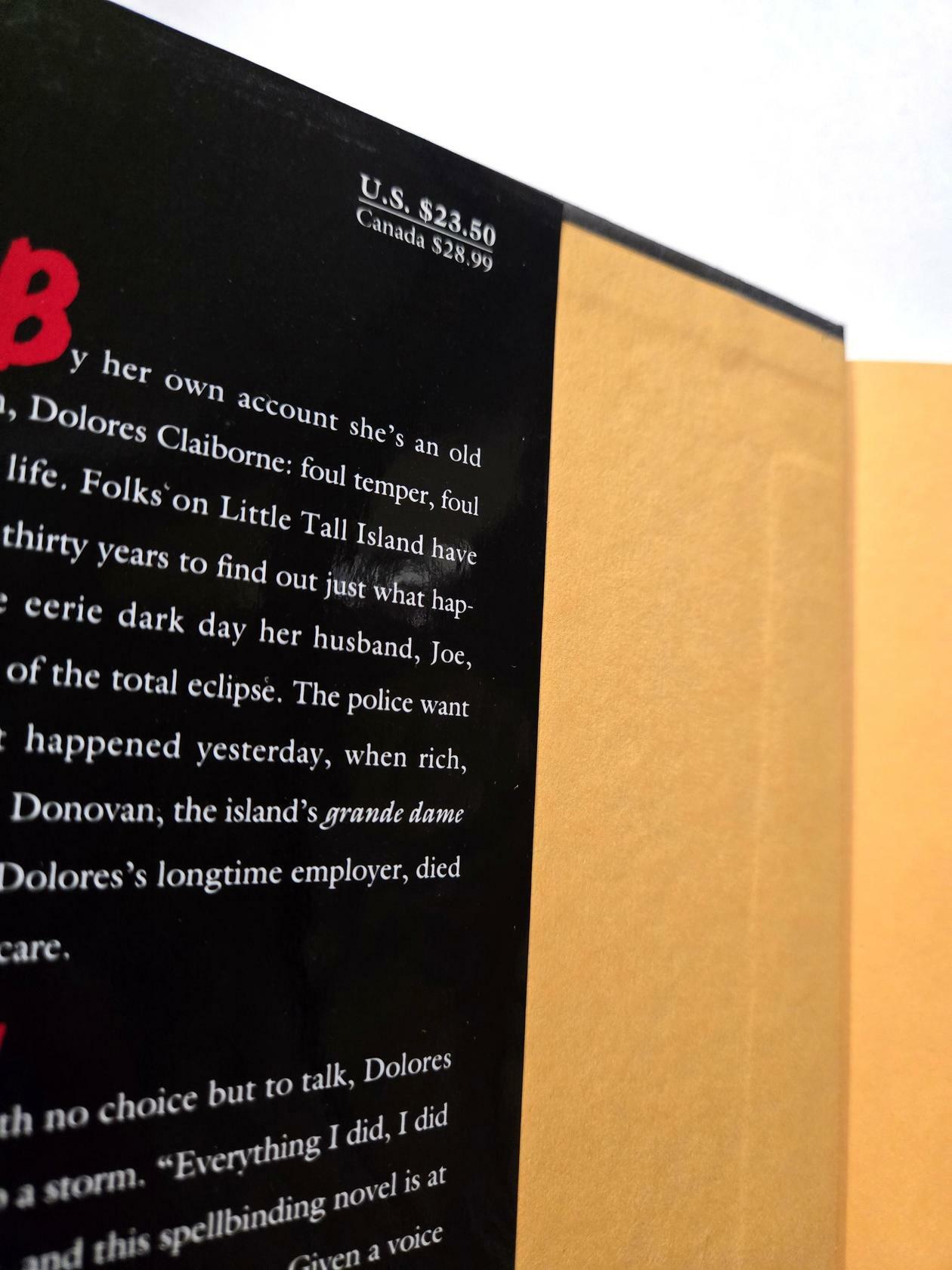 Dolores Claiborne by Stephen King; 1st Edition 1st Printing