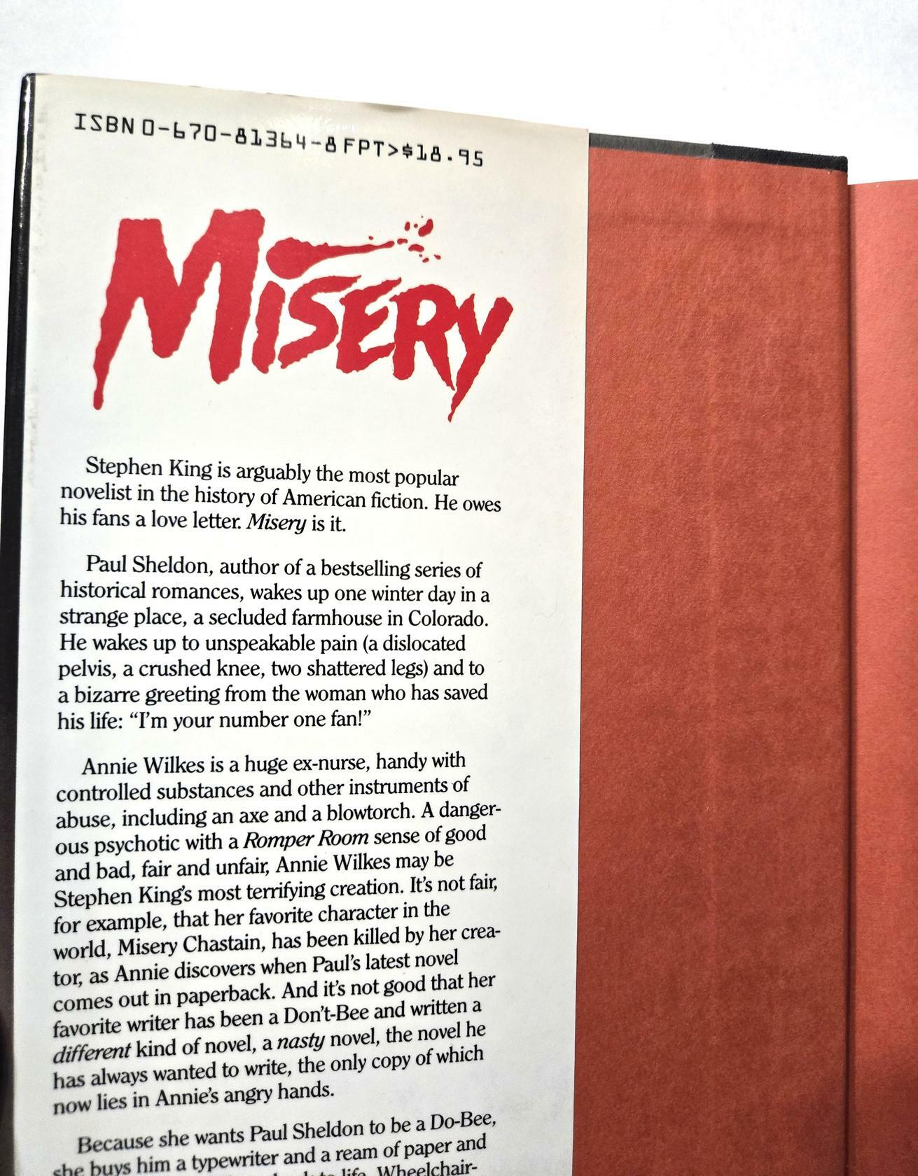 Misery by Stephen King ; 1st Edition 1st Printing