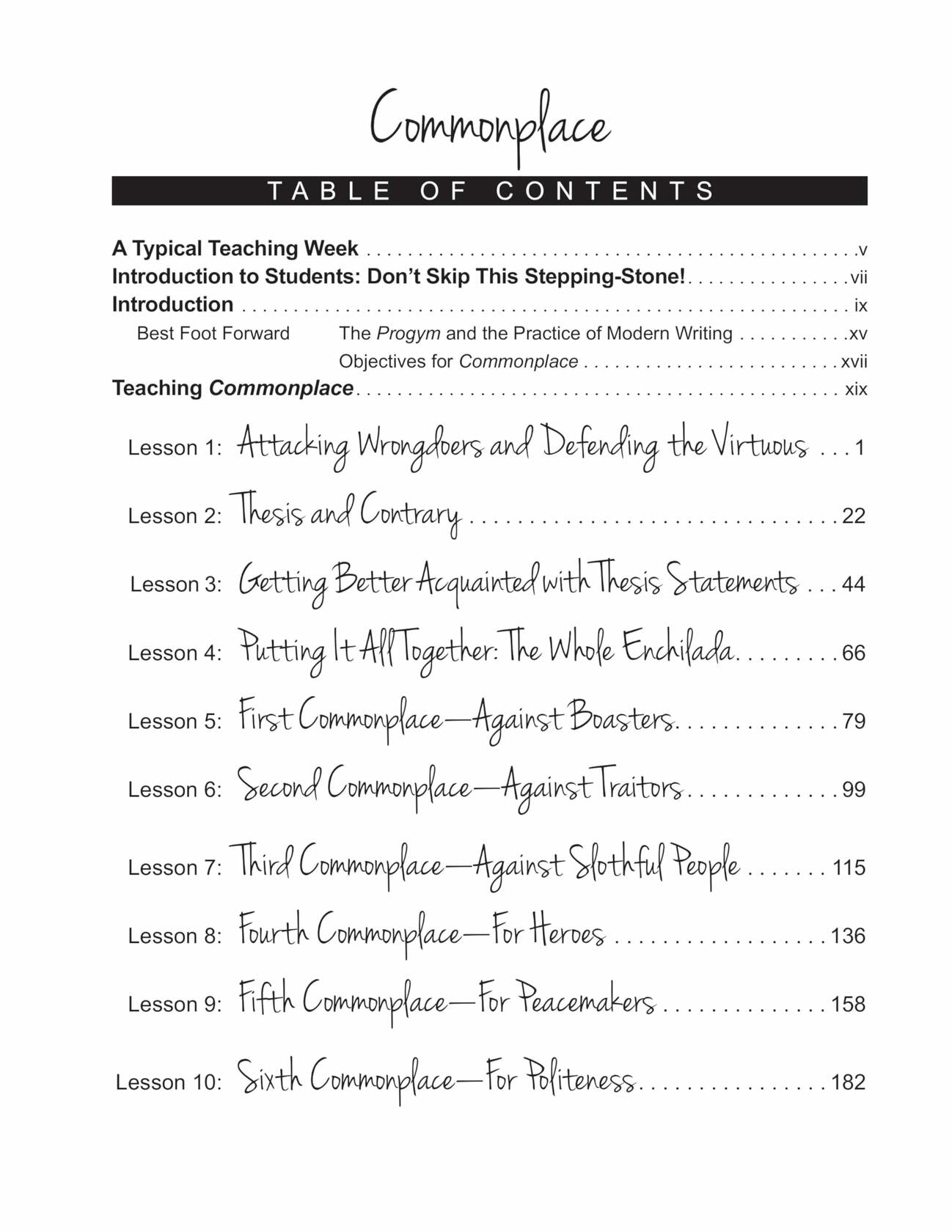 Writing & Rhetoric Book 6: Commonplace, Teacher's Edition