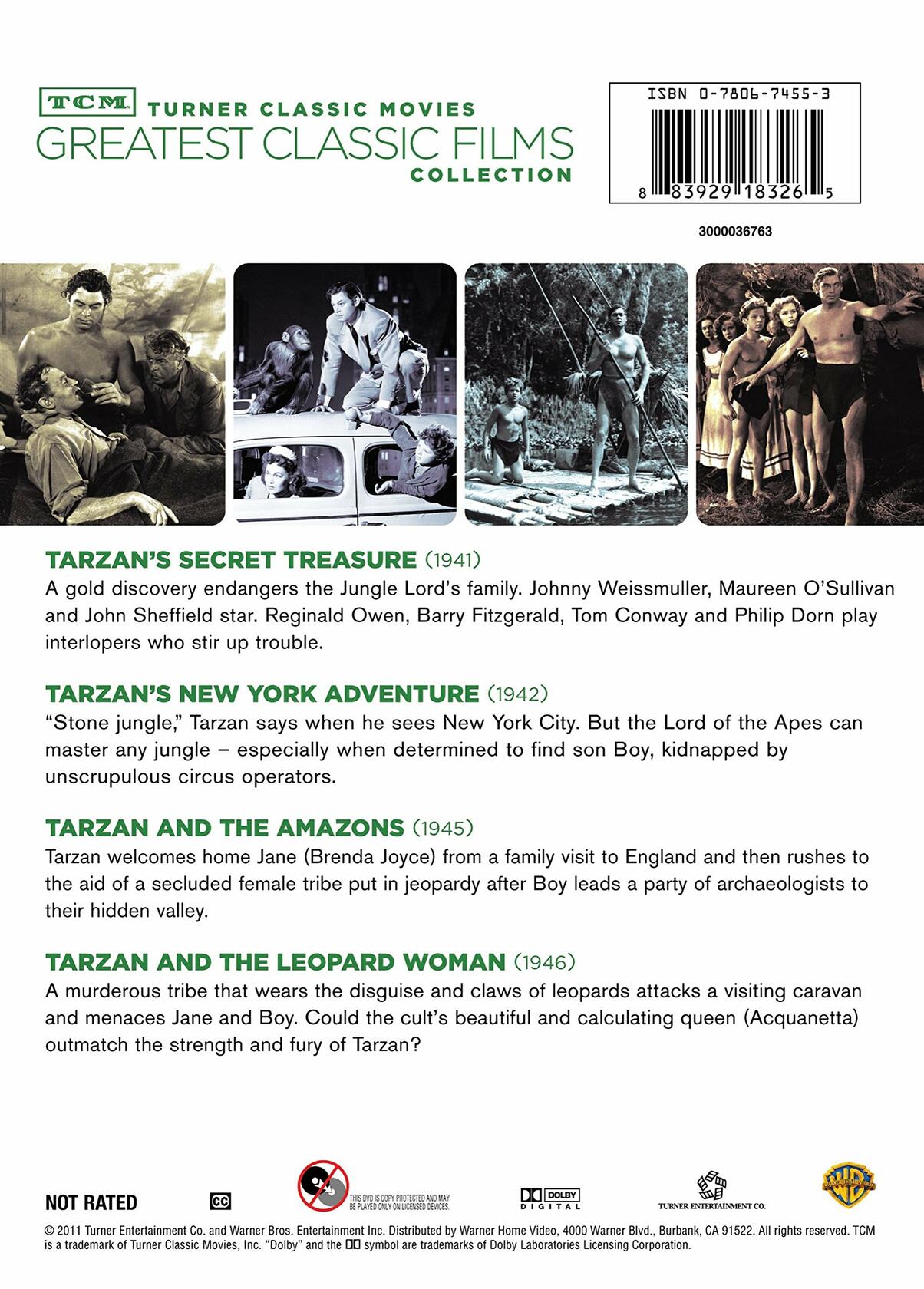 TCM Greatest Classic Films Collection: Tarzan, Vol. 2 (Tarzan's Secret Treasure / Tarzan and the Amazons / Tarzan's New York Adventure / Tarzan and the Leopard Woman)