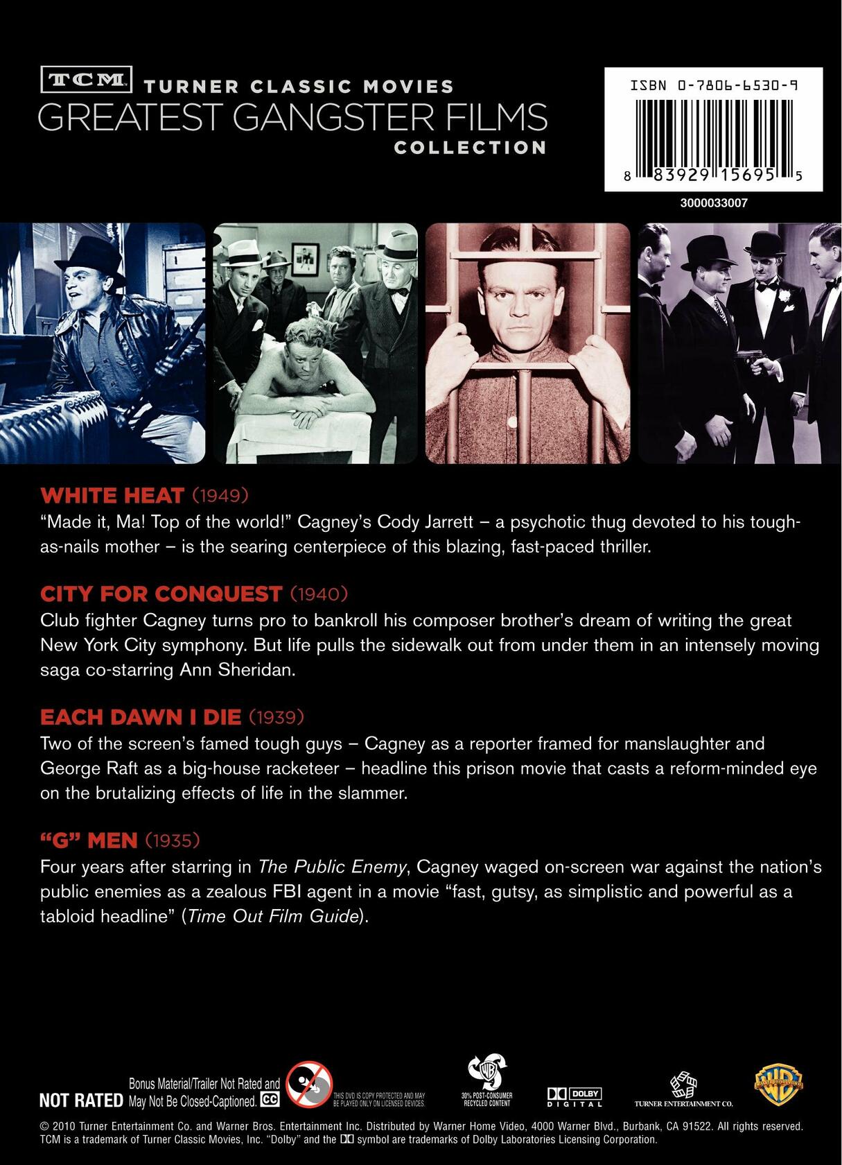 TCM Greatest Classic Film Collection: Gangsters - James Cagney (White Heat / City for Conquest / Each Dawn I Die / G Men)