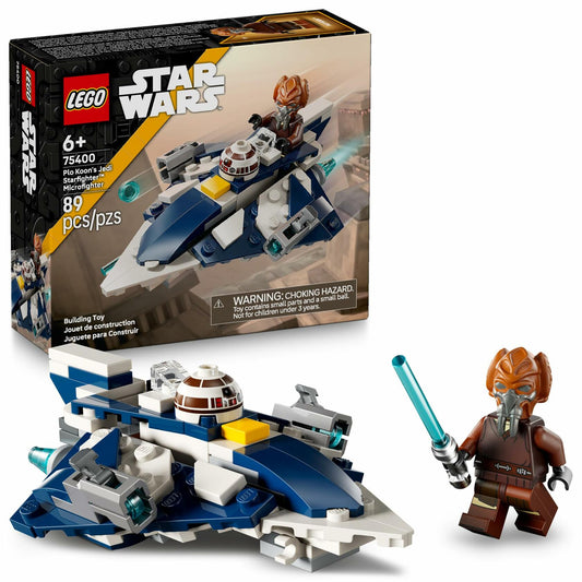 LEGO Star Wars Plo Koon’s Jedi Starfighter Microfighter Kids Toy - Building Toy for Pretend Play - Clone Wars Playset and Room Decor for Boys and Girls, Ages 6+ - Birthday Gift Idea - 75400