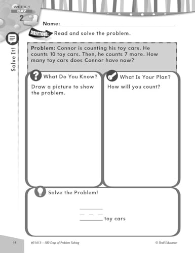 180 Days of Problem Solving for 1st Grade – Build Math Fluency with this 1st Grade Math Workbook (180 Days of Practice)