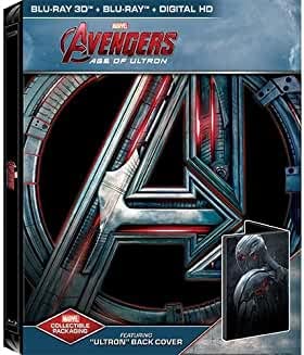 Avengers Age Of Ultron Steelbook (Blu-ray 3D/Blu-ray/Digital HD) ('Vision' Back Cover)