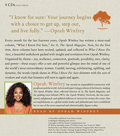 What I Know For Sure by Oprah Winfrey (Audiobook)