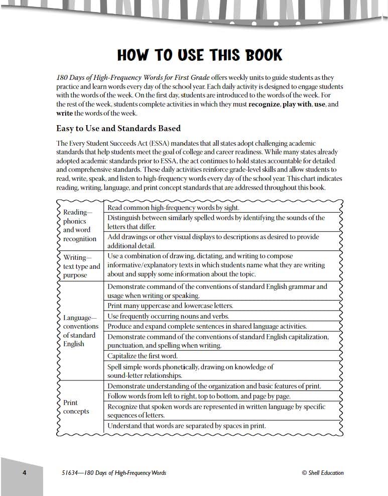 180 Days of High-Frequency Words for First Grade - Learn to Read First Grade Workbook - Improves Sight Words Recognition and Reading Comprehension for Grade 1, Ages 5 to 7 (180 Days of Practice)