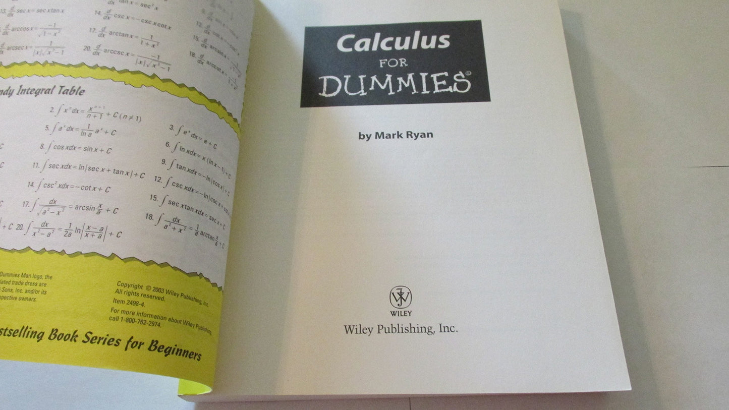 Calculus For Dummies